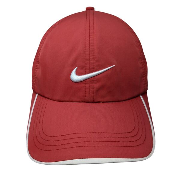 Nike One Strapback Golf Hat Red OS Adjustable Embroidered Swoosh Breathable - Picture 1 of 8